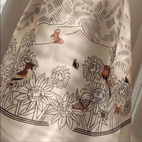 Now In Solairè Runway Sexy Strapless Botanics Print Midi Dress, Boho Luxury Gown - Picture 8 of 11